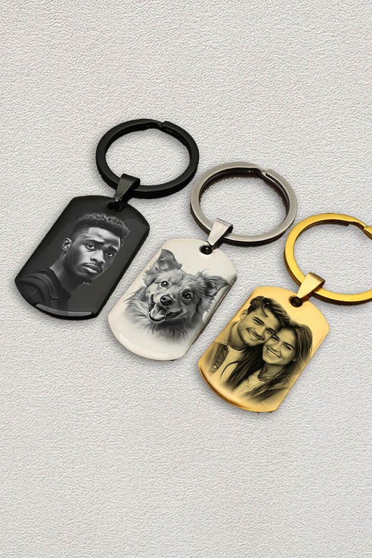 Custom Personalized Photo and Message Keychain