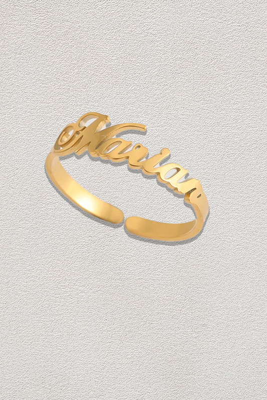 Personalized Custom Name Rings Adjustable Gold