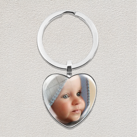 Personalized Heart Photo Keychain