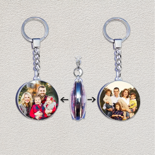 Personalized Double-Sided Photo Keychain