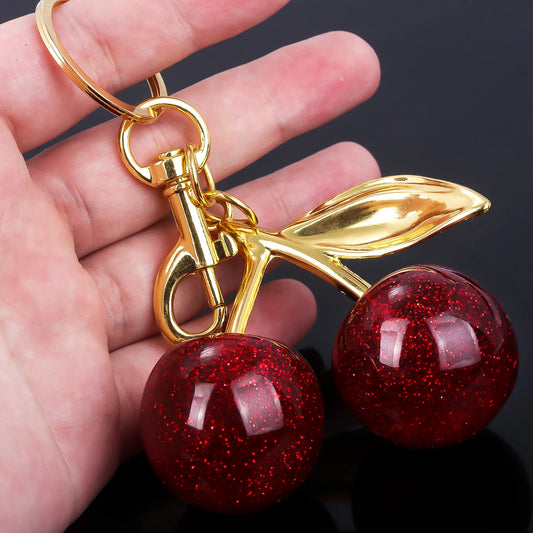 Crystal Cherry Keychain