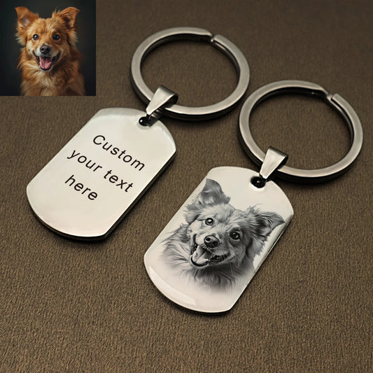 Custom Personalized Photo and Message Keychain