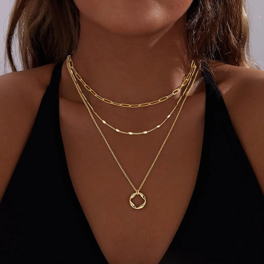 Layered Gold Necklace Set