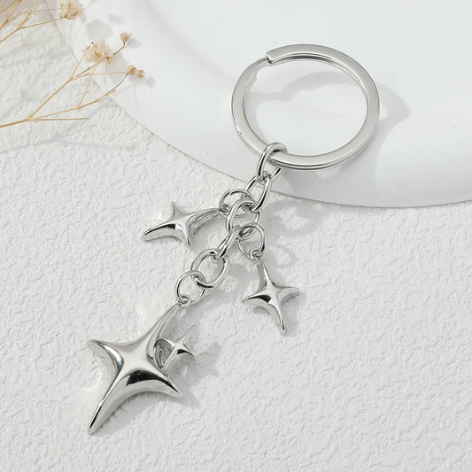 Y2K Star & Moon Metal Keychain