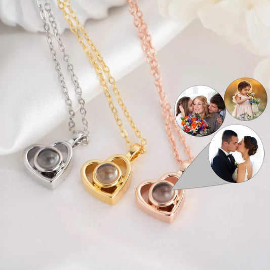 Custom Projection Photo Necklace Personalized Photo