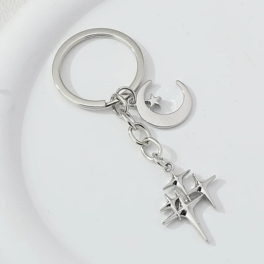 Y2K Star & Moon Metal Keychain